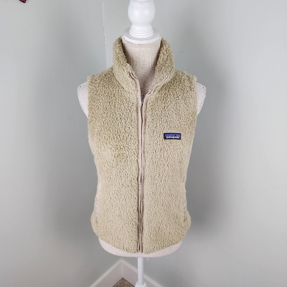 Patagonia Los Gatos Khacki Beige Full Zip Fleece Vest Size Small - Picture 1 of 7